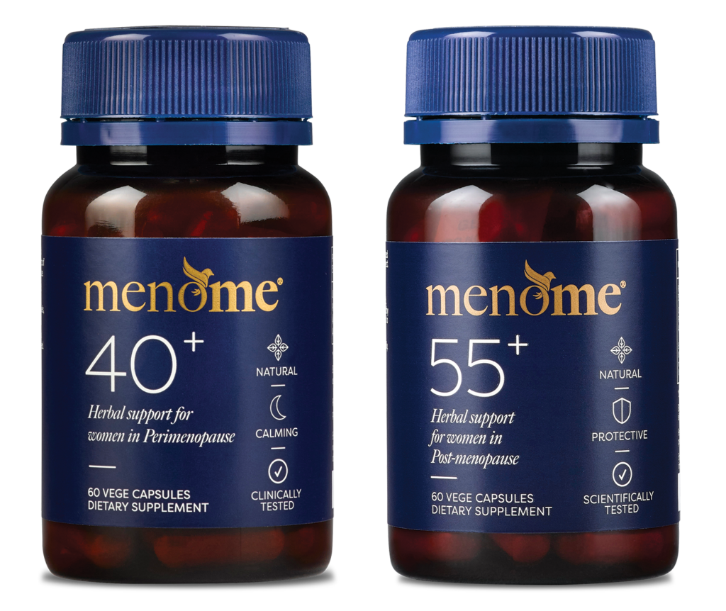 MenoMe 40+ and MenoMe 55+ Capsules in bottle