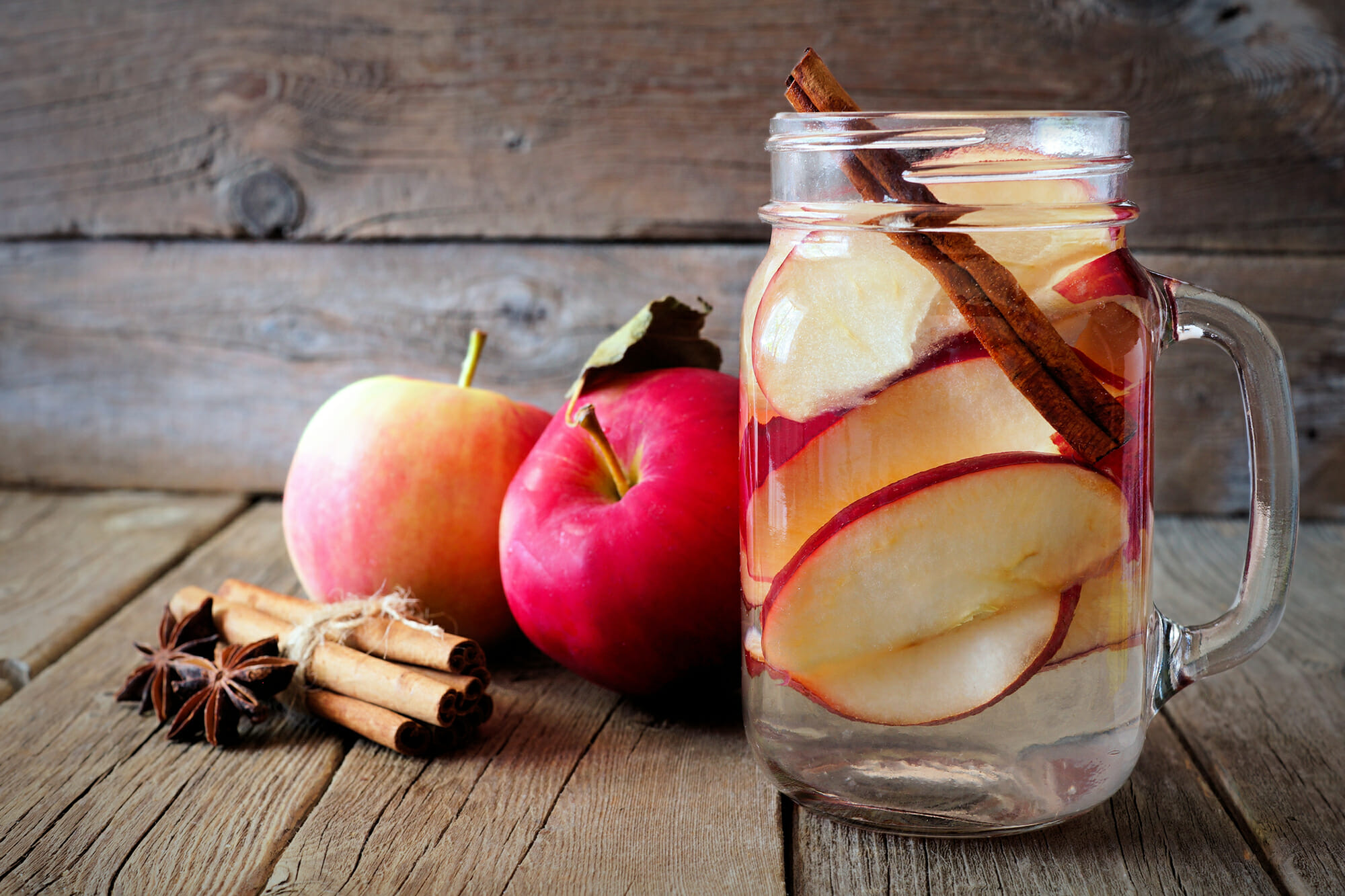 apple and Cinnamon infused water
